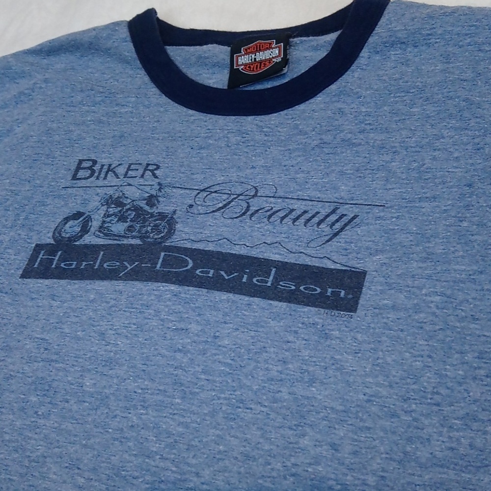 Harley Davidson Vintage Blue Las Vegas Top - Picture 2 of 6